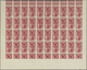 Senegal: 1938, Definitives "Senegalese Woman", 1fr. Carmine, Complete Sheet Of 50 Stamps, Full Botto - Other & Unclassified