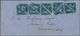 Kap Der Guten Hoffnung: 1855 4d. Deep Blue On White Paper, TEN Single Stamps Used On Cover To Burghe - Kaap De Goede Hoop (1853-1904)