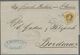 Venezuela: 1866 2r. Yellow Used On Folded Cover From Caracas To Bordeaux Via The Harbour Of La Guayr - Venezuela