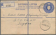Weihnachtsinsel: 1958 (6.8.), Singapore Registered Letter QEII 20c.+10c. Blue Used With CHRISTMAS IS - Christmas Island