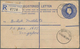 Weihnachtsinsel: 1958 (26.8.), Singapore Registered Letter QEII 20c.+10c. Blue Used With CHRISTMAS I - Christmas Island