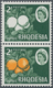 Rhodesien: 1966 'Oranges' 2d. With Variety "YELLOW-ORANGE OMITTED", In Vertical Pair With Normal, Mi - Andere & Zonder Classificatie