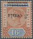 Seychellen: 1901 QV 3c. On 16c. Chestnut & Ultramarine, Variety "OVERPRINT INVERTED", Mint Lightly H - Seychelles (...-1976)