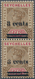 Seychellen: 1901 QV 3c. On 36c. Brown & Carmine Vertical Pair, Variety "OVERPRINT INVERTED" On Both - Seychelles (...-1976)