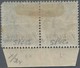 Zanzibar: 1895-96 2a. Blue Bottom Marginal Horizontal Pair Showing Variety "OVERPRINT DOUBLE", Mount - Zanzibar (...-1963)