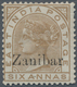 Zanzibar: 1895-96 6a. Pale Brown Showing Ovpt. Variety "Zanibar" For "Zanzibar", Mounted Mint, Fresh - Zanzibar (...-1963)