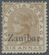 Zanzibar: 1895-96 6a. Pale Brown Showing Ovpt. Variety "Zanibar" For "Zanzibar", Mounted Mint, With - Zanzibar (...-1963)