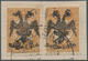 Albanien: 1913, Double Headed Eagle Overprints, 2pa. On 5pa. Ocre, Two Pieces Of Fresh Colour And No - Albania