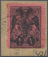 Albanien: 1913, Double Headed Eagle Overprints, 1pi. Black On Rose, Fresh Colour And Normally Perfor - Albanië