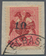 Albanien: 1913, Double Headed Eagle Overprints, Revaluation "10" On 20pa. Rose With RED EAGLE OVERPR - Albanië