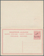 Delcampe - Albanien - Ganzsachen: 1914, "7.Mars" Handstamp On Complete Double Cards 5q. + 5q. Green And On 10q. - Albania