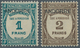 Andorra - Französische Post - Portomarken: 1932, 1 Fr And 2 Fr Overprint Stamps Of France, Mint Neve - Covers & Documents