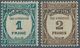 Andorra - Französische Post - Portomarken: 1932, 1 Fr And 2 Fr Overprint Stamps Of France, Mint Neve - Brieven En Documenten