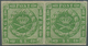 Dänemark: 1858 8 Skilling Green, Wavy Background, Imperforated, HORIZONTAL PAIR, MINT Never Hinged E - Ongebruikt