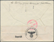 Dänemark - Grönland: 1940, INCOMING CENSORED MAIL: Denmark, 20 On 15 Öre Red, Single Franking On Cov - Covers & Documents