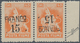 Fiume: 1919, "Franco 15" On 45 Cent. Orange Tete-beche Pair, Mint Never Hinged (Sass. 825.-) ÷ 1919, - Fiume