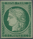 Frankreich: 1850, 15c. Green, Intense Colour, Unused Copy, Repaired And Regummed, Signed Calves. - Andere & Zonder Classificatie
