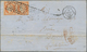 Frankreich: 1850 Ceres 40c. Orange With RETOUCHED "4" In Pair With Normal Used On Folded Cover From - Andere & Zonder Classificatie