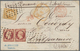 Frankreich: 1854, Empire Nd 1fr. Carmine Horizontal Pair And Single Copy 10c. Bistre, All Stamps Fre - Andere & Zonder Classificatie