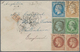 Frankreich: 1868, Empire Dentele/laure, 1c. Olive On Bluish, 5c. Green, 10c. Bistre, 20c. Blue And T - Autres & Non Classés
