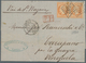 Frankreich: 1862, 40 C Orange Im Waager. Paar Sauber Entwertet "2602" Auf Kpl. Faltbrief Von Nantes - Other & Unclassified