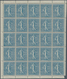 Frankreich: 1921, 50c. Blue "Semeuse Lignee", Pane Of 25 Stamps (right Selvedge Partly Separated And - Other & Unclassified