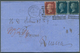 Großbritannien: 1858, 1 Penny Red Plate 40 And Two Items 2 Pence Blue Plate 140 On Folded Letter, 18 - Other & Unclassified