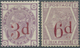 Großbritannien: 1883, QV Two Surcharges 3d. On 3d. Lilac (Plate 21, 'LD') And 6d. On 6d. Lilac (Plat - Andere & Zonder Classificatie