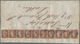 Irland: 1841 Ff., Great Britain 1d. Lake-red On Blued Paper, Horizontal Strip Of 10, Pos. G-C To G-L - Covers & Documents