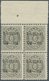 Island: 1902, Gildi Overprints, 6a. Grey, Perf. 12¾, BLACK Overprint, Top Marginal Block Of Four, Br - Otros & Sin Clasificación