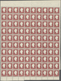 Island: 1912, King Frederik VIII. Definitive 50aur. Brown-lilac Complete Sheet Of 100 With Some Shor - Otros & Sin Clasificación