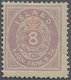 Island - Dienstmarken: 1873, 8 Skill. Lilac Perf. 14 X 13½ Mint Heavy Hinged, Scarce Stamp! Mi. € 48 - Officials