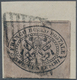 Italien - Altitalienische Staaten: Kirchenstaat: 1867: 3 Cent. Grey Rose Tied To Small Piece By Papa - Papal States