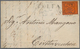Italien - Altitalienische Staaten: Kirchenstaat: 859, 10 C Black And Red On Folded Letter Tied By Rh - Papal States