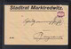 Dt. Reich Brief 1922 Stadtrat Marktredwitz - Servizio