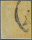 Italien - Altitalienische Staaten: Parma: 1854, 5 Cent. Yellow Cancelled, Three Sides Full Margins, - Parma