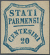 Italien - Altitalienische Staaten: Parma: 1859, 20 Cent. Blue Mint With Original Gum (No 41 Of The S - Parma