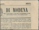 Italien - Altitalienische Staaten: Parma - Zeitungsstempelmarken: 1852/1853: Modena 5 Cent. Green, W - Parma