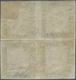 Italien - Altitalienische Staaten: Sardinien: 1855, 5 C Yellow-green In Block Of Four, Each Stamp Ca - Sardinia