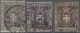 Italien - Altitalienische Staaten: Toscana: 1860, Three Stamps 1 C. Violet To Violet Brown (first St - Tuscany