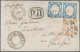 Italien: 1861: Naples Provinces, 10 Gr Bistre And A Pair 2 Gr Blue, Tied By Small Circle "NAPOLI AL - Ongebruikt