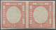 Italien: 1861, Neapolitan Province, 5gr. Rose Carmine, Horizontal Pair, Fresh Colour And Good Margin - Ongebruikt