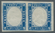 Italien: 1863, "15 C. Blue" Horizontal Pair With And Without Embossing, VF Mint With Full To Wide Ma - Ongebruikt