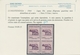 Italien - Paketmarken: 1944. 50 C "Wolfmother", Without Watermark, Block Of Four, MISSING HORIZONTAL - Paketmarken