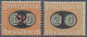 Italien - Portomarken: 1890/1891, Postage Due Provisionals 10c. On 2c. And 20c. On 1c. Orange/carmin - Postage Due