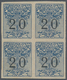 Italien - Postanweisungsmarken: 1924, 20 C Blue/black In Block Of Four, Imperforated Proof, Mint Nev - Insured