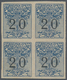 Italien - Postanweisungsmarken: 1924, 20 C Blue/black In Block Of Four, Imperforated Proof, Mint Nev - Verzekerd
