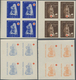 Kroatien: CROATIA: 1943. Red Cross Fund. Two Sets Of Ten In Mint Never Hinged Marginal Blocks Of Fou - Croatia