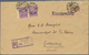 Litauen: 1923, 10 C Violet Pair And 1 L Orange/green On Registered Letter From SILUTE To Gothenburg/ - Litouwen