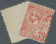 Monaco: 1901 10c. Red, Variety "folded Sheet Corner, Resulting In A Stamp With Perforated Printless - Unused Stamps